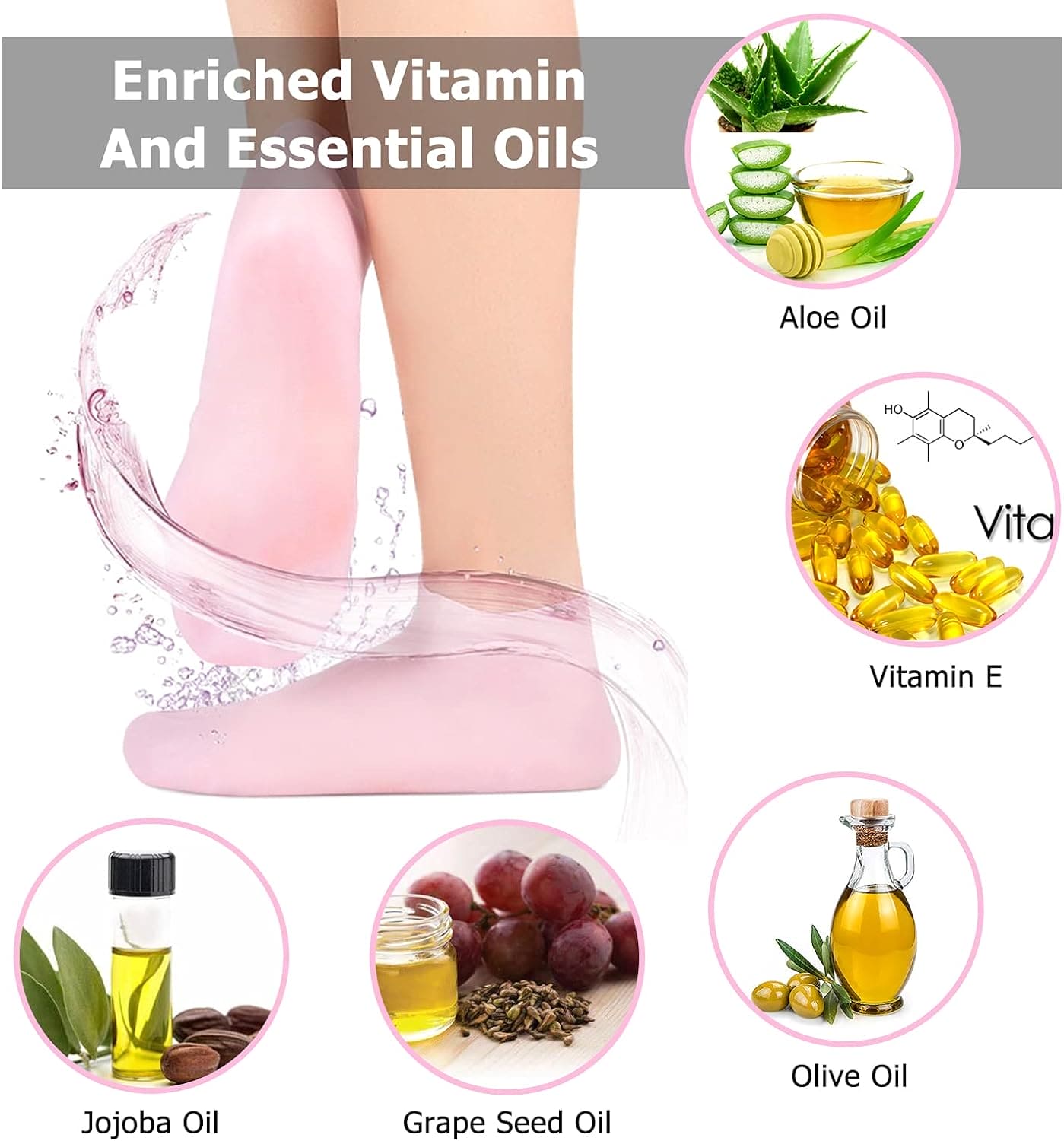 Silicon Gel Moisturizing Sock, Foot Care Protector, Women Foot Spa Pedicure Silicone Sock, Pedicure Socks For Dry Cracked Feet Heel And Soften Rough Skin Silicon Gel Moisturizing Sock, Foot Care Protector, Women Foot Spa Pedicure Silicone Sock, Pedicure Socks For Dry Cracked Feet Heel And Soften Rough Skin